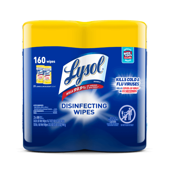 LYSOL® Disinfecting Wipes - Lemon & Lime Blossom® 2x80 ct.